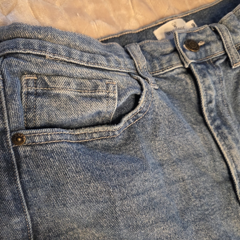 Windsor Blue Distressed Flare Jeans - Picture 11 of 12